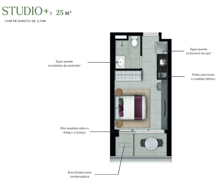 Studio à venda com 25m², 0 quartos sem vaga - 26