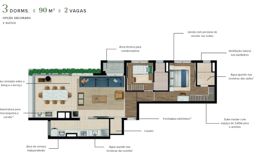 Apartamento à venda com 90m², 3 quartos com vaga - 26