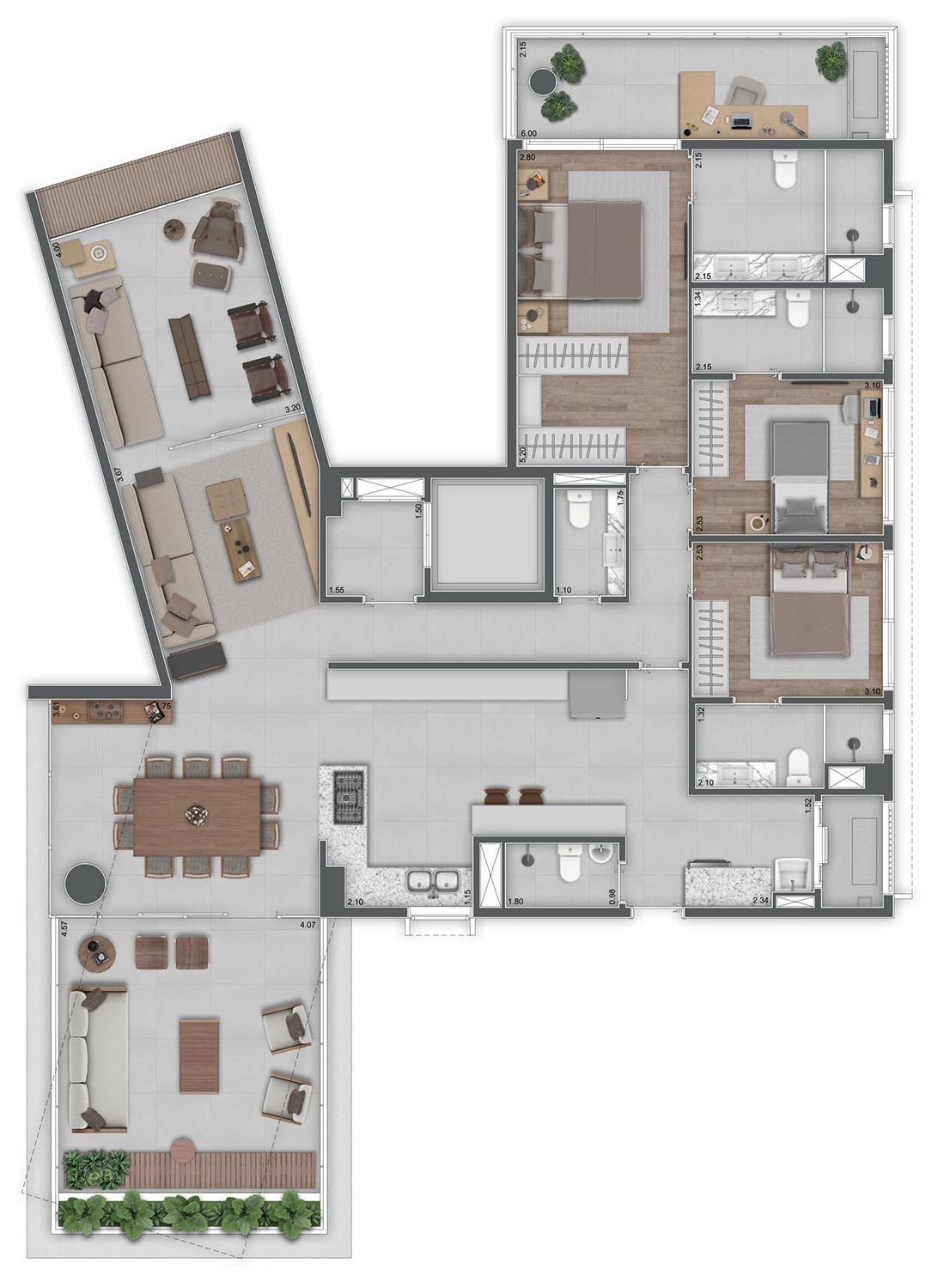 Apartamento à venda com 185m², 3 quartos com vaga - 23