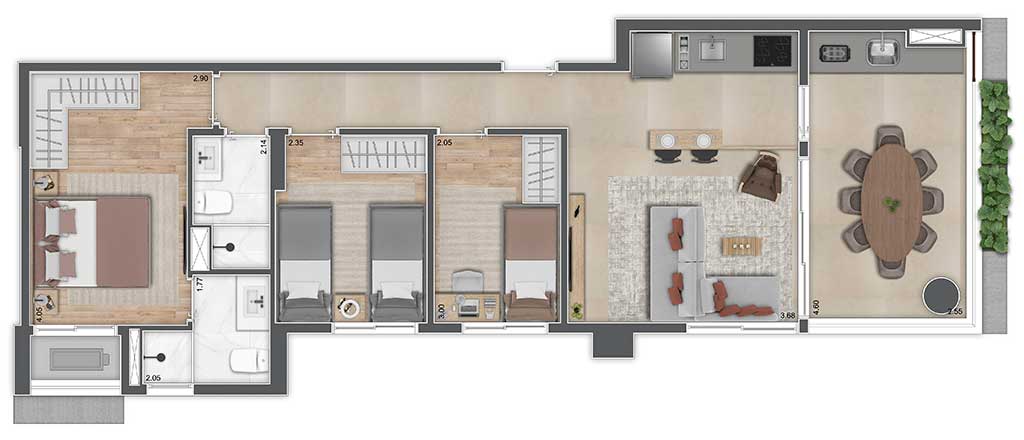 Apartamento à venda com 75m², 3 quartos com vaga - 38