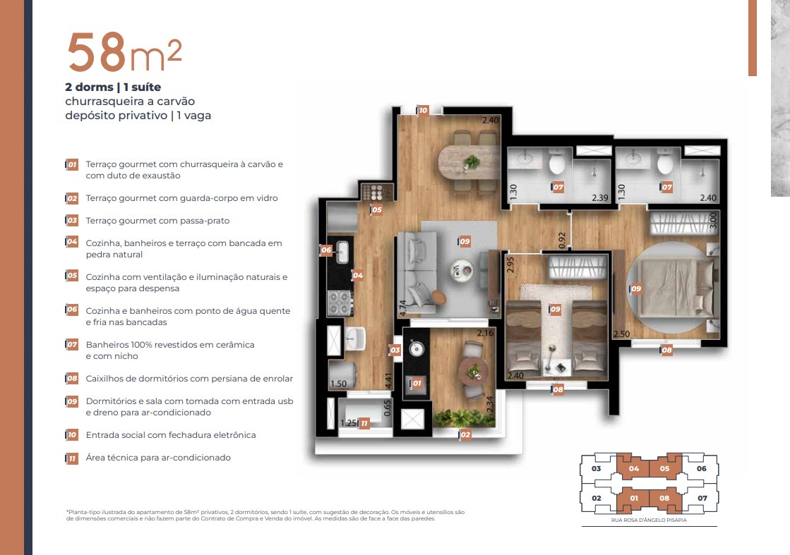 Apartamento à venda com 58m², 2 quartos com vaga - 34