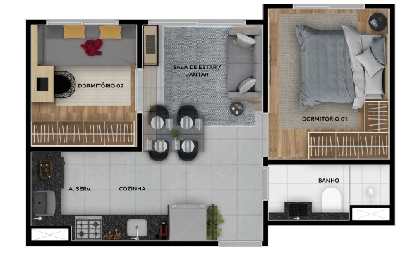 Apartamento à venda com 31m², 2 quartos sem vaga - 21