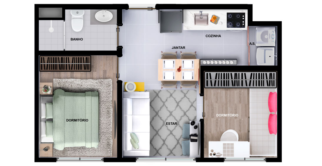 Apartamento à venda com 34m², 2 quartos sem vaga - 28