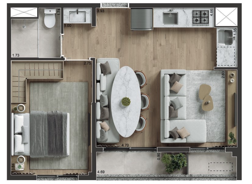 Apartamento à venda com 42m², 2 quartos sem vaga - 24