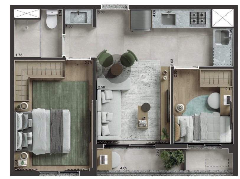 Apartamento à venda com 42m², 2 quartos sem vaga - 26