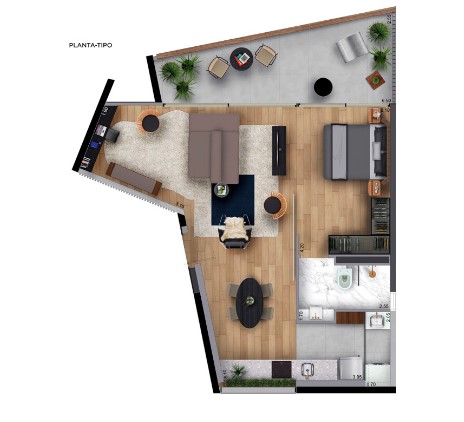 Apartamento à venda com 69m², 1 quarto com vaga - 16