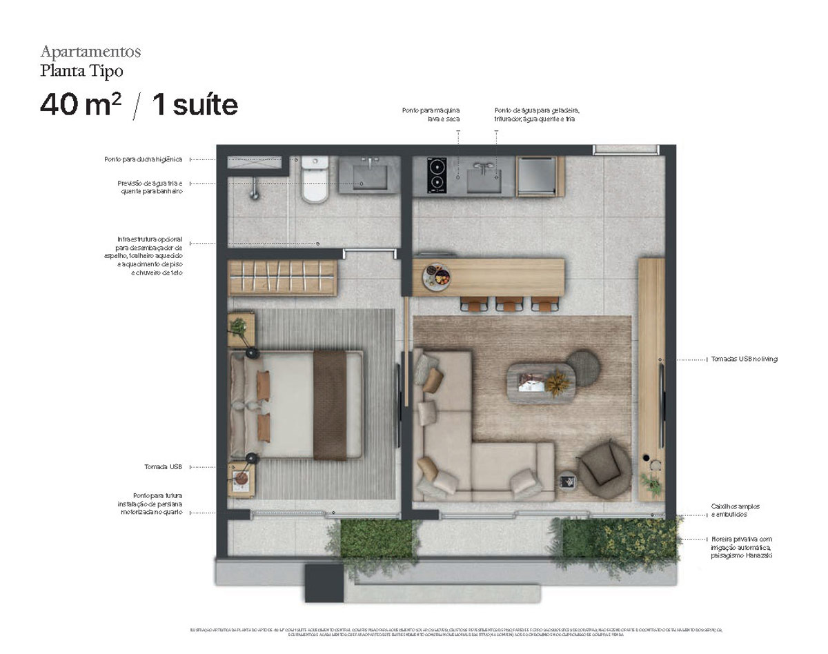 Apartamento à venda com 40m², 1 quarto sem vaga - 29