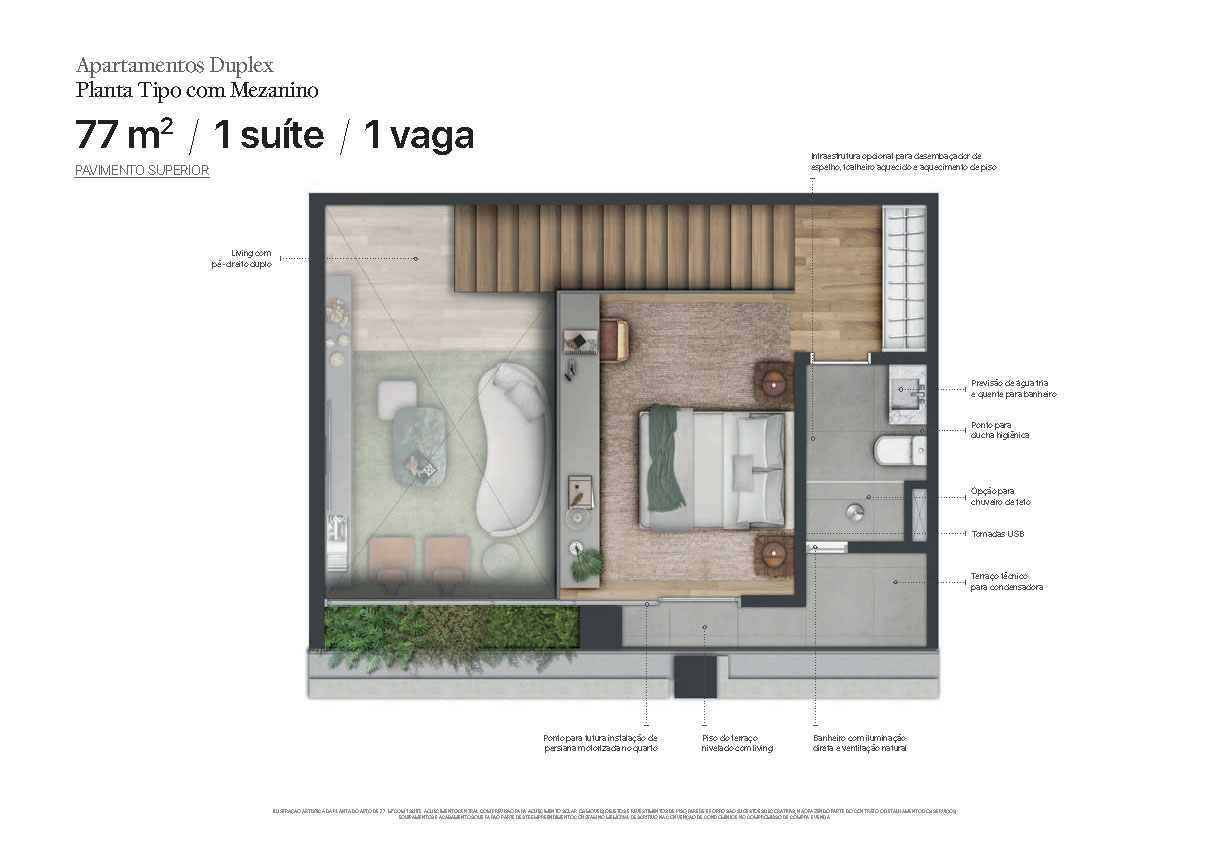 Apartamento à venda com 77m², 1 quarto com vaga - 30