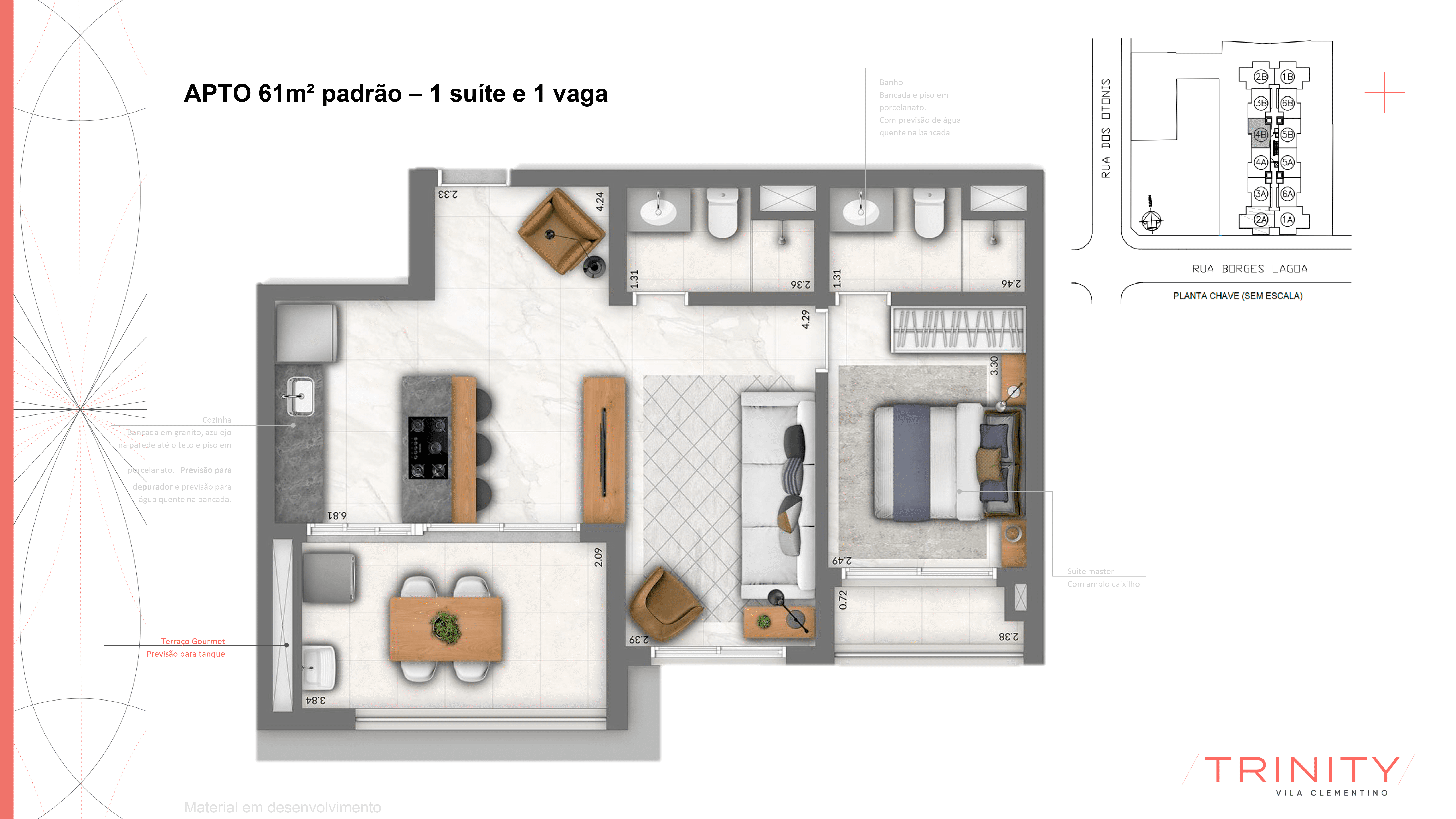 Apartamento à venda com 61m², 1 quarto com vaga - 19