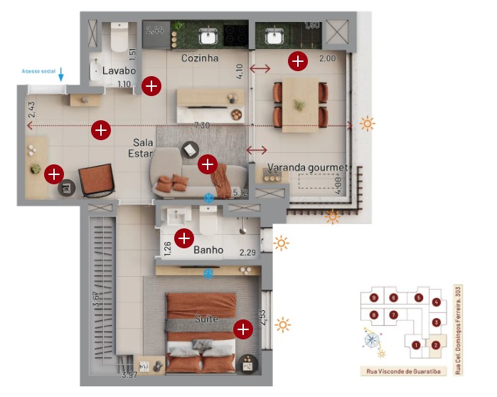 Apartamento à venda com 50m², 1 quarto com vaga - 17