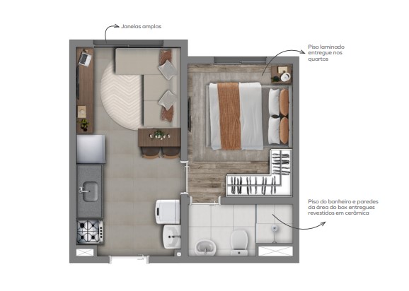 Apartamento à venda com 24m², 1 quarto sem vaga - 16