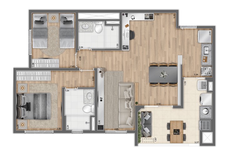 Apartamento à venda com 57m², 2 quartos com vaga - 15