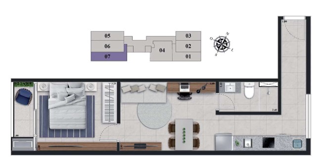 Apartamento à venda com 40m², 1 quarto sem vaga - 20