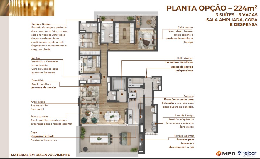 Apartamento à venda com 224m², 4 quartos com vaga - 19