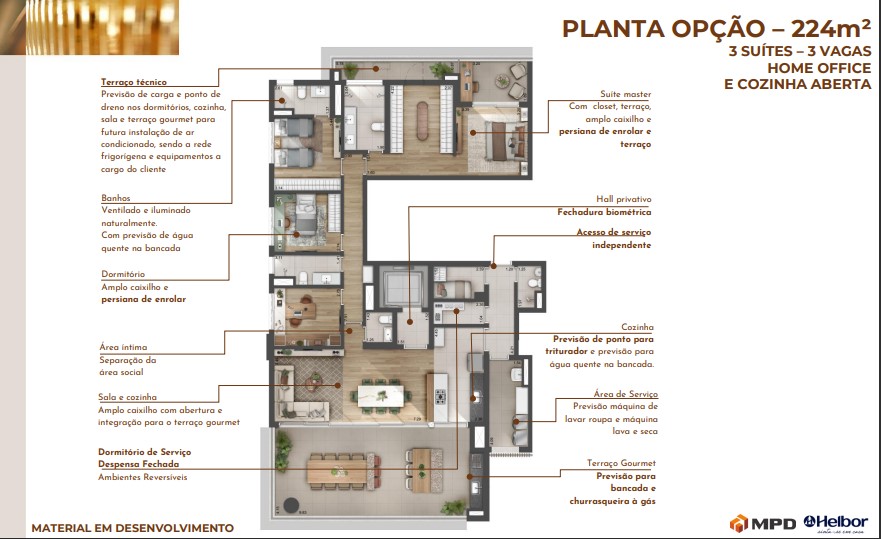 Apartamento à venda com 224m², 4 quartos com vaga - 20