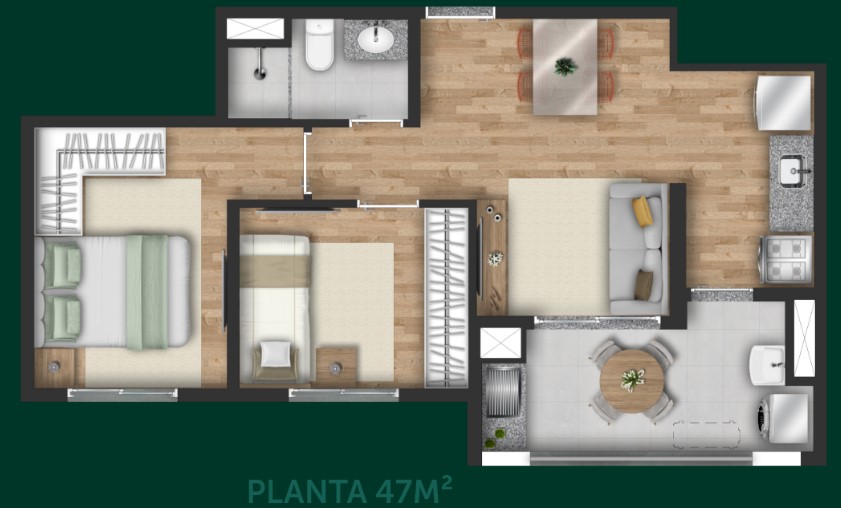 Apartamento à venda com 47m², 2 quartos com vaga - 21