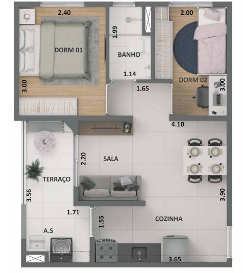 Apartamento à venda com 42m², 2 quartos com vaga - 13