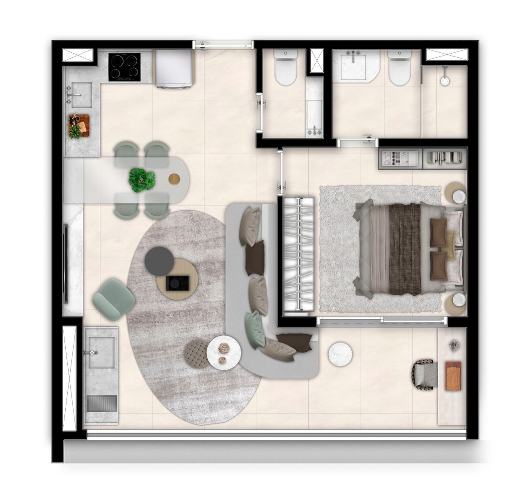 Apartamento à venda com 48m², 1 quarto com vaga - 23