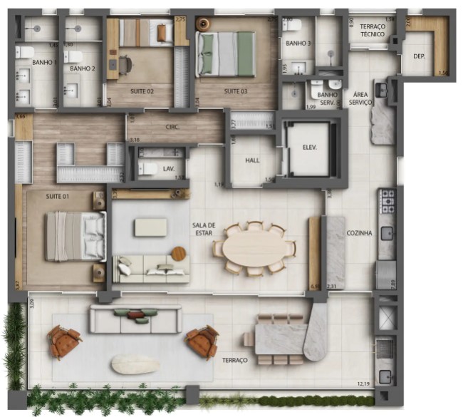 Apartamento à venda com 147m², 3 quartos com vaga - 14