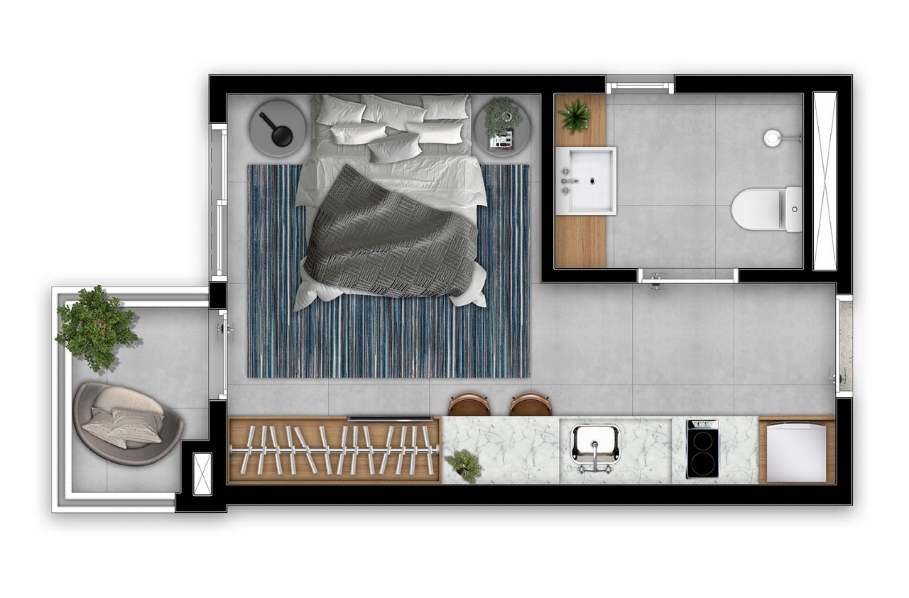 Studio à venda com 23m², 0 quartos sem vaga - 13