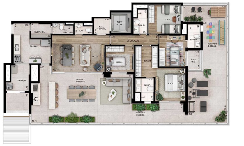 Apartamento à venda com 221m², 4 quartos com vaga - 17