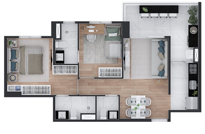 Apartamento à venda com 60m², 2 quartos com vaga - 17