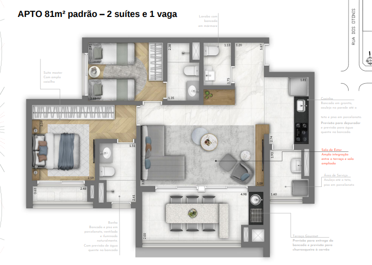 Apartamento à venda com 81m², 2 quartos com vaga - 25