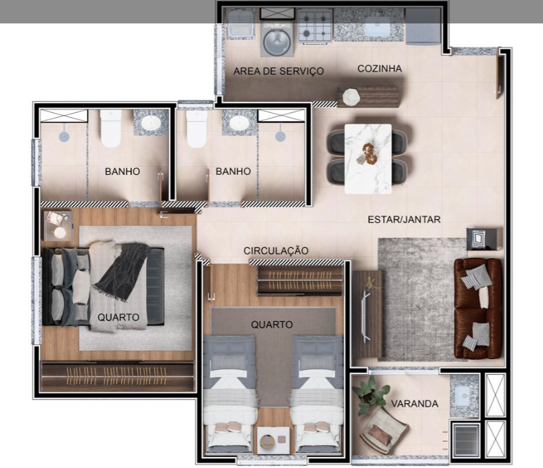 Apartamento à venda com 57m², 2 quartos com vaga - 16