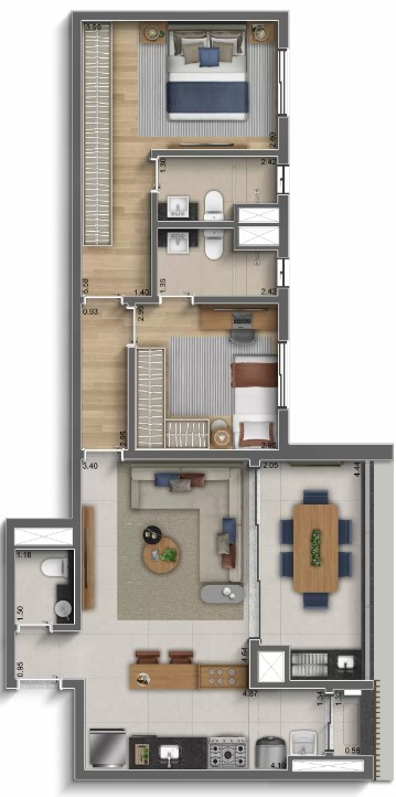 Apartamento à venda com 82m², 2 quartos com vaga - 27