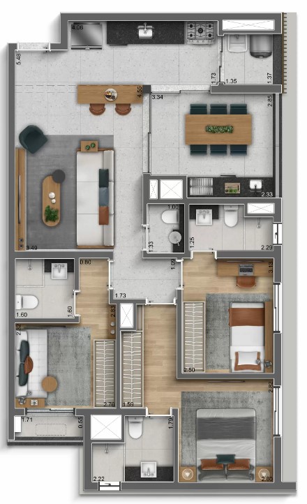 Apartamento à venda com 91m², 3 quartos com vaga - 27