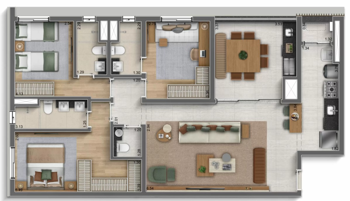 Apartamento à venda com 107m², 3 quartos com vaga - 27