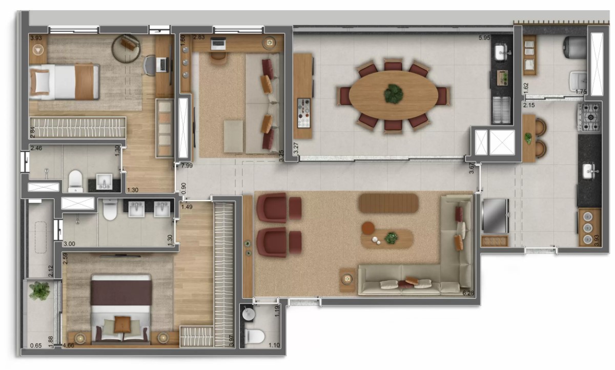 Apartamento à venda com 122m², 3 quartos com vaga - 28