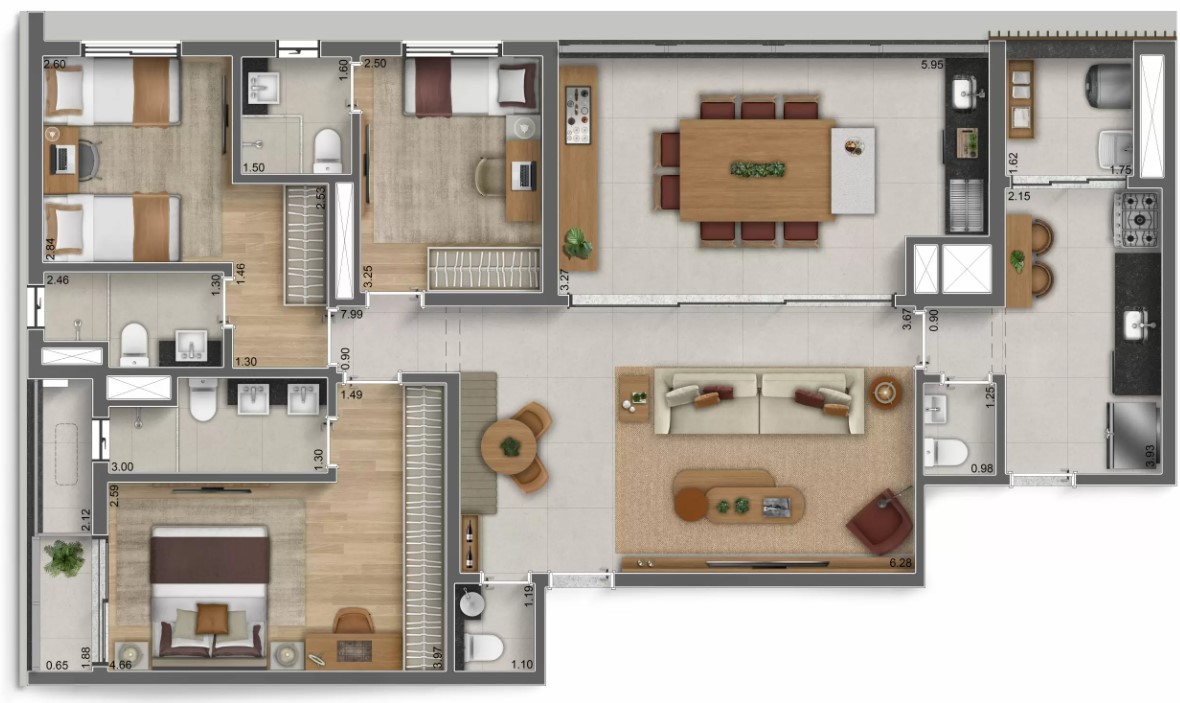 Apartamento à venda com 122m², 3 quartos com vaga - 27