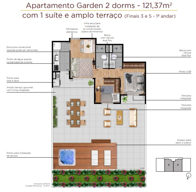 Apartamento à venda com 121m², 2 quartos com vaga - 17