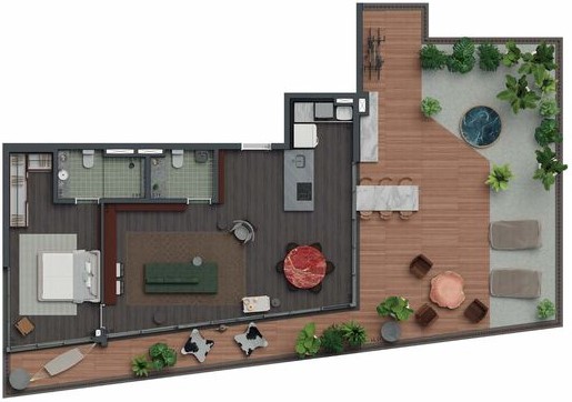 Apartamento à venda com 180m², 1 quarto com vaga - 15