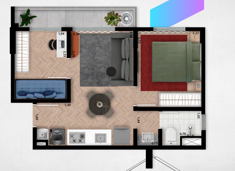 Apartamento à venda com 35m², 1 quarto sem vaga - 34