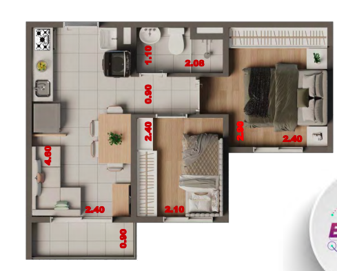 Apartamento à venda com 34m², 2 quartos sem vaga - 27