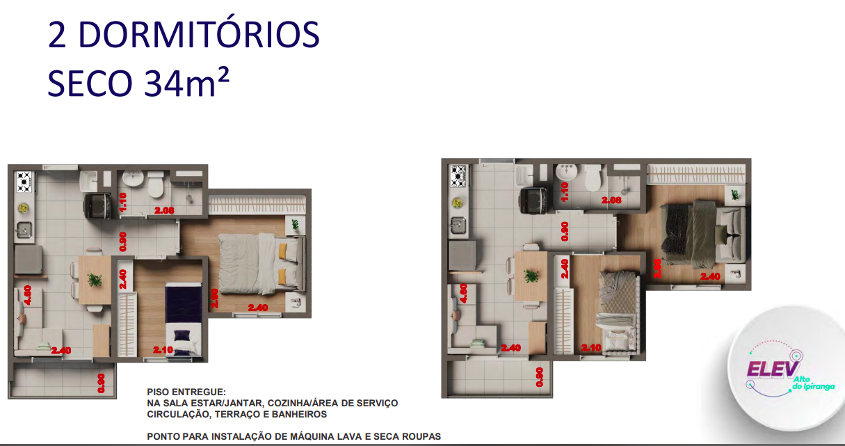 Apartamento à venda com 34m², 2 quartos sem vaga - 28