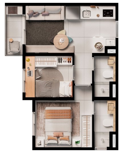 Apartamento à venda com 36m², 2 quartos sem vaga - 27