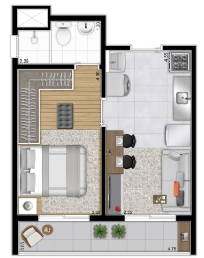 Apartamento à venda com 31m², 1 quarto sem vaga - 13
