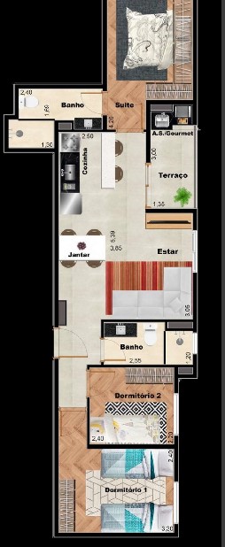 Apartamento à venda com 61m², 3 quartos sem vaga - 28