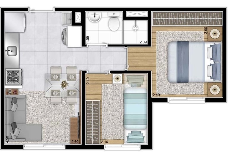 Apartamento à venda com 32m², 2 quartos sem vaga - 14