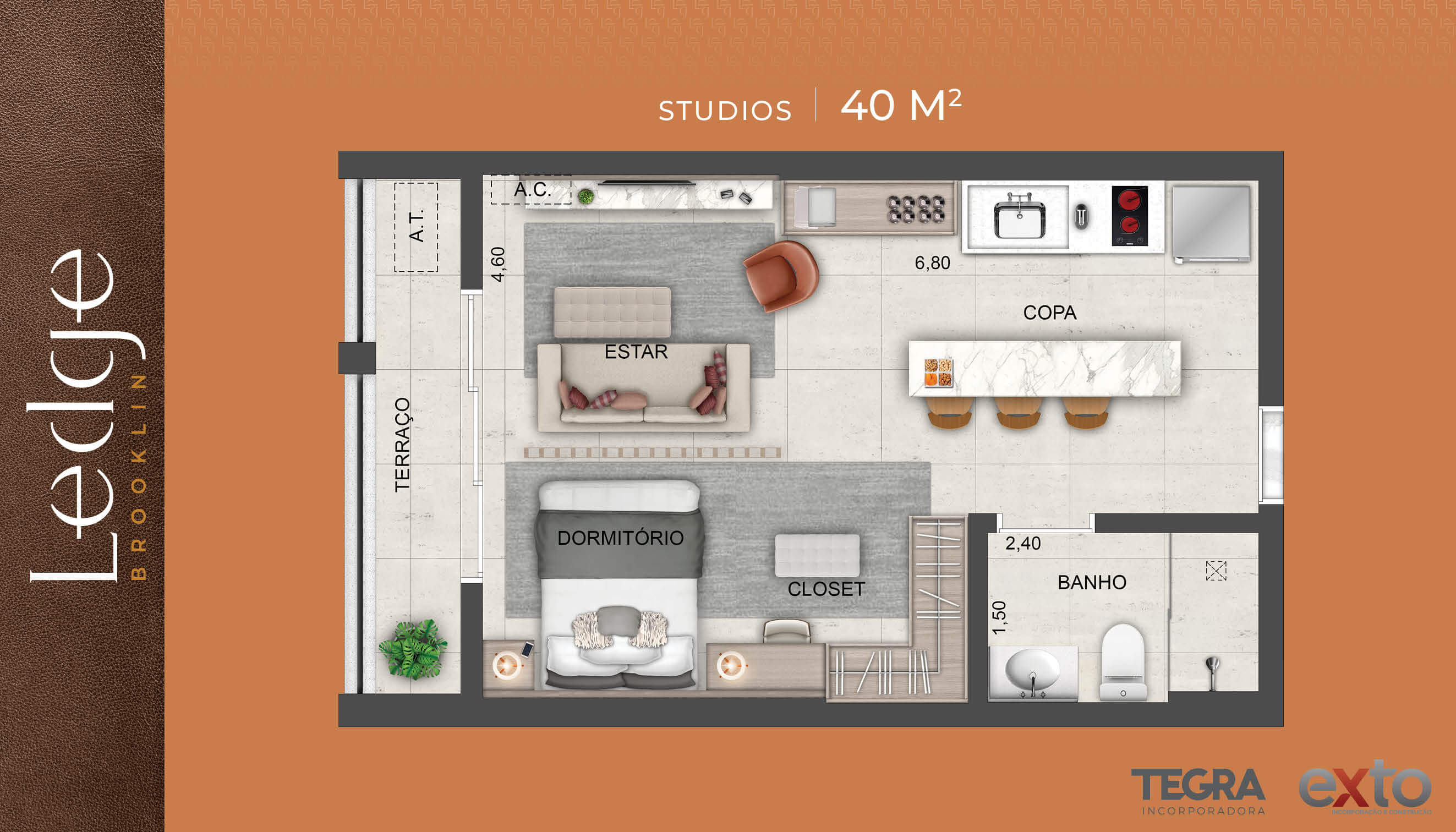 Studio à venda com 40m², 0 quartos sem vaga - 23