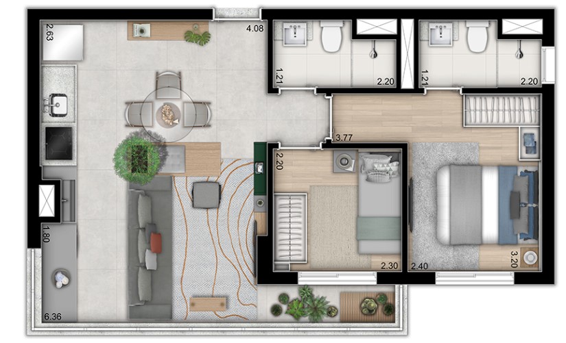 Apartamento à venda com 51m², 2 quartos com vaga - 28
