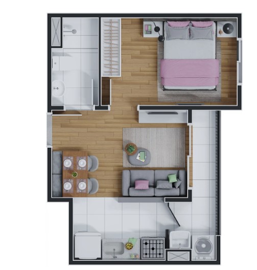 Apartamento à venda com 29m², 1 quarto com vaga - 17