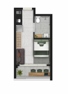 Studio à venda com 24m², 0 quartos sem vaga - 14
