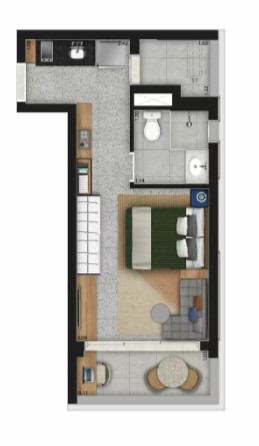 Studio à venda com 24m², 0 quartos sem vaga - 16