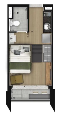 Apartamento à venda com 32m², 1 quarto sem vaga - 28