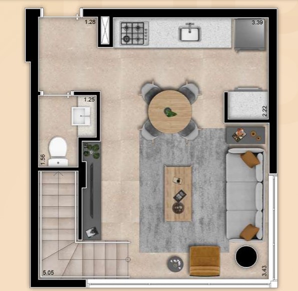 Apartamento à venda com 61m², 1 quarto com vaga - 18