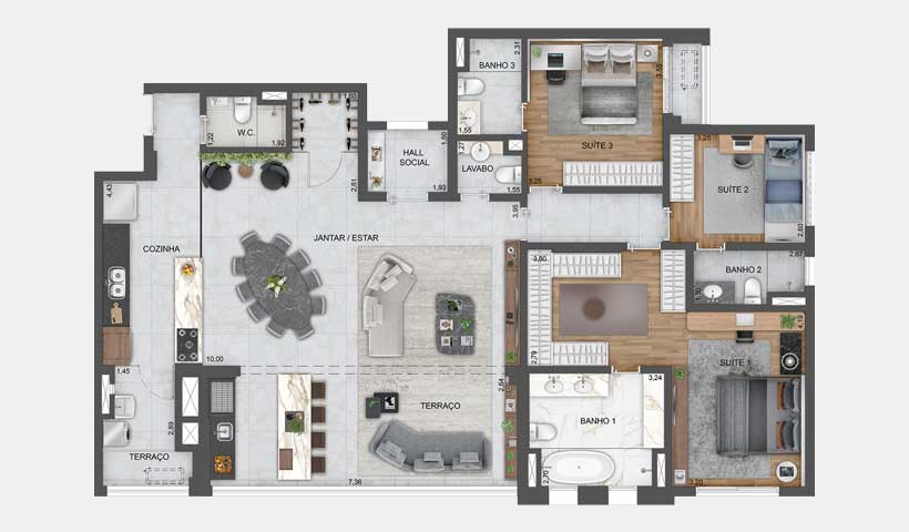 Apartamento à venda com 169m², 3 quartos com vaga - 24